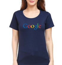 Load image into Gallery viewer, Google T-Shirt for Women-XS(32 Inches)-Navy Blue-Ektarfa.online
