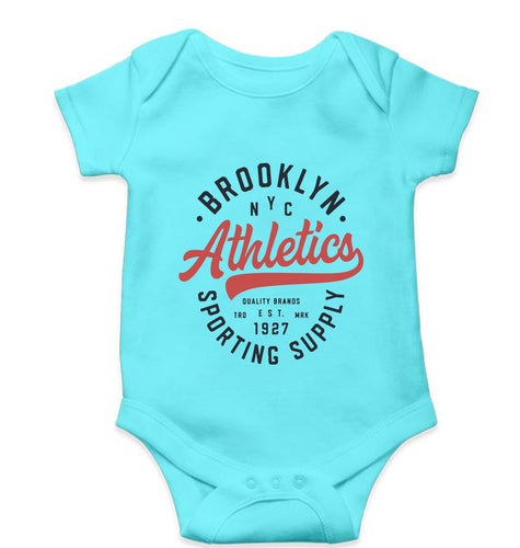 Varsity Brooklyn NYC Kids Romper For Baby Boy/Girl-Sky Blue-Ektarfa.online