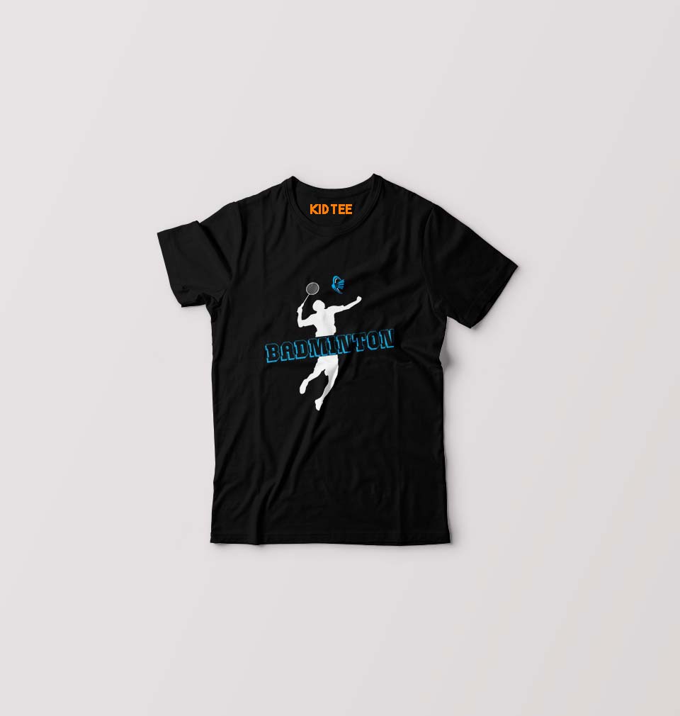 Badminton Kids T-Shirt for Boy/Girl-0-1 Year(20 Inches)-Black-Ektarfa.online