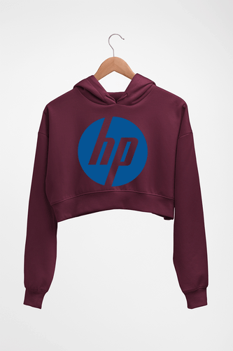 Hewlett-Packard(HP) Crop HOODIE FOR WOMEN-Maroon-Ektarfa.online