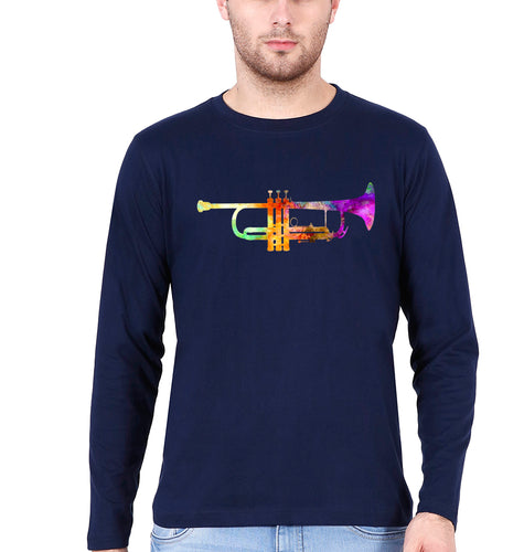 Trumpet Full Sleeves T-Shirt for Men-Navy blue-Ektarfa.online