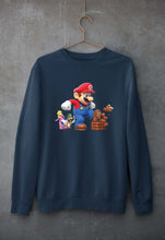 Load image into Gallery viewer, Mario Unisex Sweatshirt for Men/Women-S(40 Inches)-Navy Blue-Ektarfa.online
