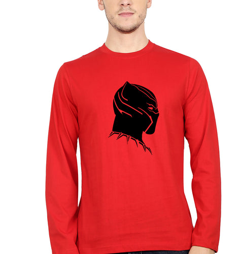 Black Panther Superhero Full Sleeves T-Shirt for Men-Red-Ektarfa.online