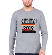 Load image into Gallery viewer, Sebastian Vettel F1 Ferrari Full Sleeves T-Shirt for Men-Grey Melange-Ektarfa.online
