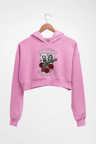 Guns N' Roses Crop HOODIE FOR WOMEN-Light Baby Pink-Ektarfa.online