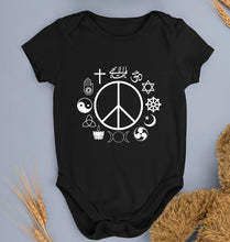 Load image into Gallery viewer, Peace Religious Symbols Kids Romper For Baby Boy/Girl-Black-Ektarfa.online
