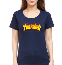 Load image into Gallery viewer, Thrasher T-Shirt for Women-XS(32 Inches)-Navy Blue-Ektarfa.online
