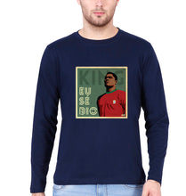 Load image into Gallery viewer, Eusébio Full Sleeves T-Shirt for Men-S(38 Inches)-Navy Blue-Ektarfa.online
