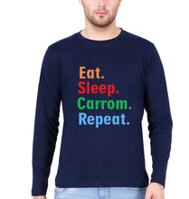 Load image into Gallery viewer, Carrom Full Sleeves T-Shirt for Men-Navy blue-Ektarfa.online
