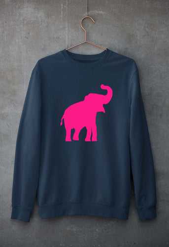 Pink Elephant Unisex Sweatshirt for Men/Women-Navy Blue-Ektarfa.online