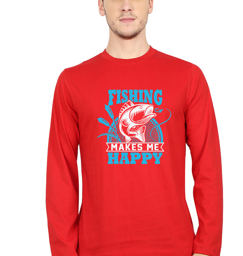 Fishing Full Sleeves T-Shirt for Men-Red-Ektarfa.online