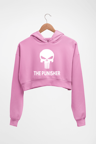 Punisher Crop HOODIE FOR WOMEN-Light Baby Pink-Ektarfa.online