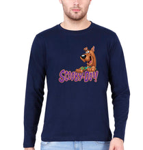Load image into Gallery viewer, Scooby Doo Full Sleeves T-Shirt for Men-S(38 Inches)-Navy Blue-Ektarfa.online
