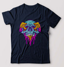Load image into Gallery viewer, Trippy Psychedelic Skull T-Shirt for Men-Navy Blue-Ektarfa.online
