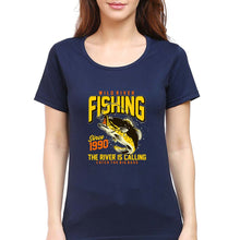 Load image into Gallery viewer, Fishing T-Shirt for Women-Navy Blue-Ektarfa.online
