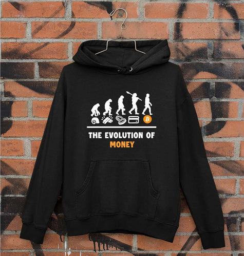 Bitcoin Crypto Money Hoodie Sweatshirt For Men-L(44 Inches)-Black-Ektarfa.co.in