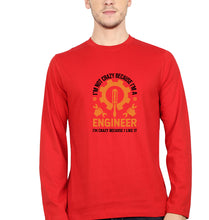 Load image into Gallery viewer, Crazy Engineer Full Sleeves T-Shirt for Men-Red-Ektarfa.online
