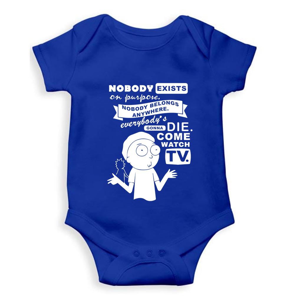 Rick and Morty Kids Romper For Baby Boy/Girl-0-5 Months(18 Inches)-Royal Blue-Ektarfa.online