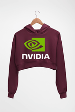 Load image into Gallery viewer, Nvidia Crop HOODIE FOR WOMEN-Maroon-Ektarfa.online
