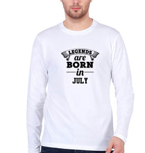 Load image into Gallery viewer, Legends are Born in July Full Sleeves T-Shirt for Men-White-Ektarfa.online
