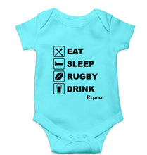 Load image into Gallery viewer, Rugby Kids Romper For Baby Boy/Girl-0-5 Months(18 Inches)-Sky Blue-Ektarfa.online
