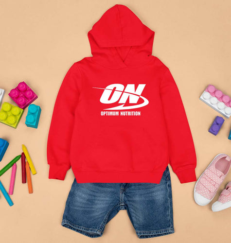 optimum nutrition (ON) Kids Hoodie for Boy/Girl-RED-Ektarfa.online