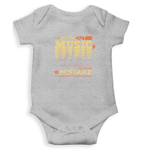 without music life would be a mistake Kids Romper For Baby Boy/Girl-0-5 Months(18 Inches)-Grey-Ektarfa.online