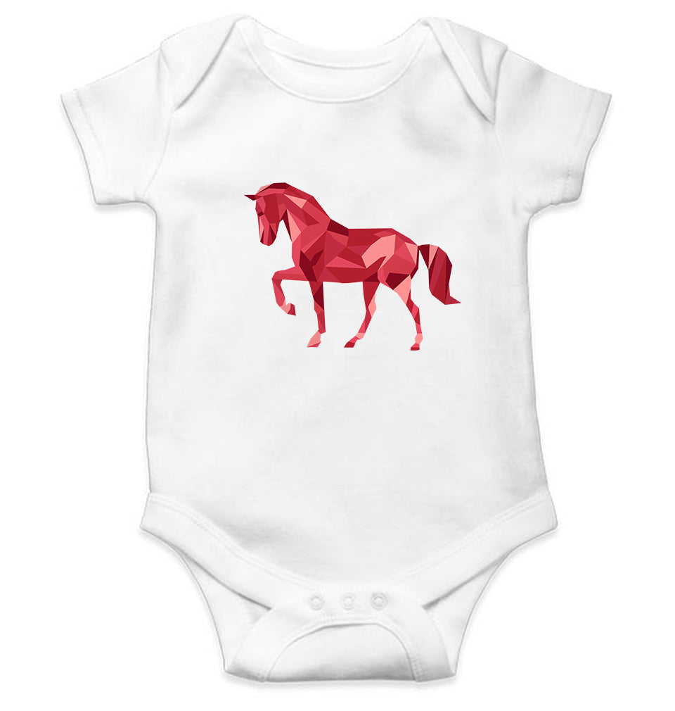 HORSE Kids Romper For Baby Boy/Girl-0-5 Months(18 Inches)-White-Ektarfa.online