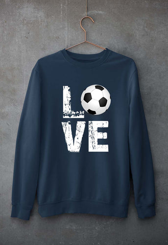 Love Football Unisex Sweatshirt for Men/Women-S(40 Inches)-Navy Blue-Ektarfa.online