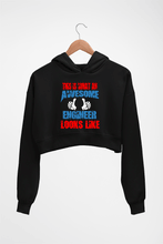 Load image into Gallery viewer, Awesome Engineer Crop HOODIE FOR WOMEN-Black-Ektarfa.online
