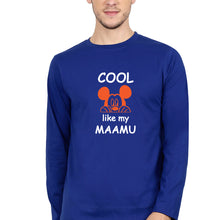 Load image into Gallery viewer, Cool Like My Maamu Full Sleeves T-Shirt for Men-Royal Blue-Ektarfa.online
