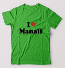 Load image into Gallery viewer, I Love Manali T-Shirt for Men-flag green-Ektarfa.online
