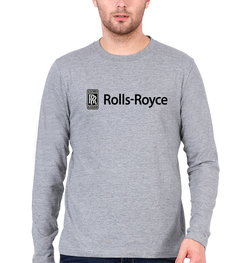 Rolls Royce Full Sleeves T-Shirt for Men-Grey Melange-Ektarfa.online
