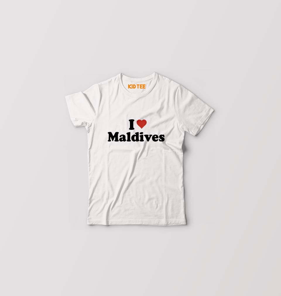 I Love Maldives Kids T-Shirt for Boy/Girl-White-Ektarfa.online