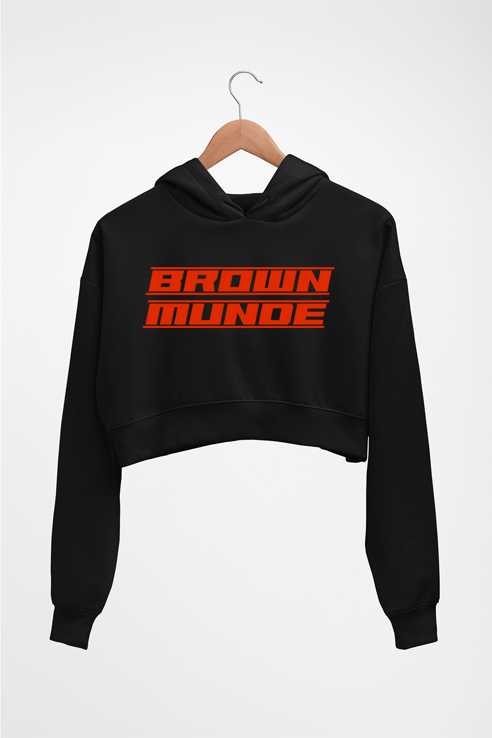 AP Dhillon Brown Munde Crop HOODIE FOR WOMEN-Black-Ektarfa.online