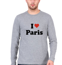 Load image into Gallery viewer, I Love Paris Full Sleeves T-Shirt for Men-Grey Melange-Ektarfa.online
