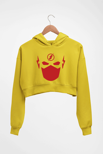 Flash Superhero Crop HOODIE FOR WOMEN-Mustard Yellow-Ektarfa.online