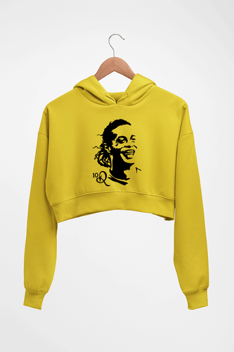 Ronaldinho Crop HOODIE FOR WOMEN-Mustard Yellow-Ektarfa.online