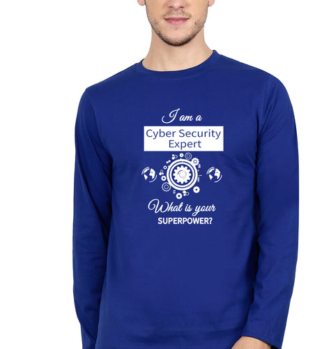 Cyber Security Full Sleeves T-Shirt for Men-Royal blue-Ektarfa.online