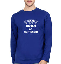 Load image into Gallery viewer, Legends are born in september Full Sleeves T-Shirt for Men-Royal Blue-Ektarfa.online
