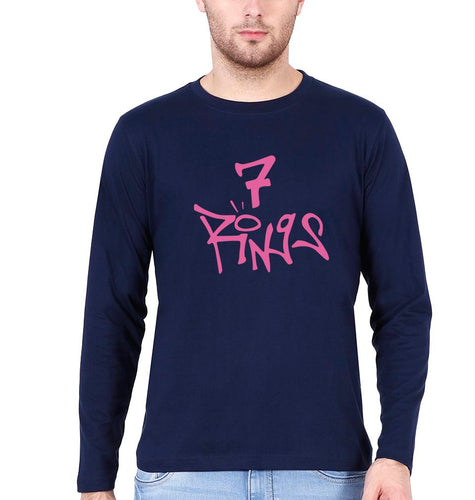 Ariana Grande Full Sleeves T-Shirt for Men-Navy Blue-Ektarfa.online