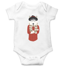 Load image into Gallery viewer, Hipster Wolf Kids Romper For Baby Boy/Girl-0-5 Months(18 Inches)-White-Ektarfa.online
