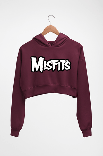 Misfits Crop HOODIE FOR WOMEN-Maroon-Ektarfa.online