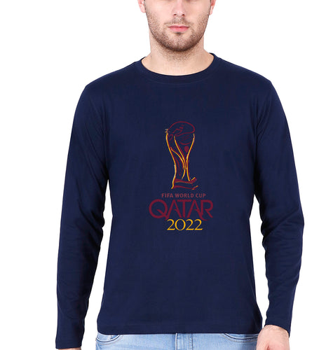 FIFA World Cup Qatar 2022 Full Sleeves T-Shirt for Men-Navy Blue-Ektarfa.online