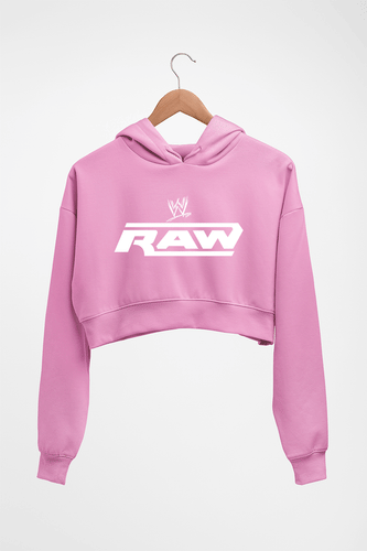 WWE RAW Crop HOODIE FOR WOMEN-Light Baby Pink-Ektarfa.online