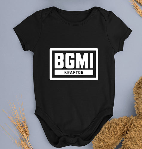 Battlegrounds Mobile India (BGMI) Kids Romper For Baby Boy/Girl-0-5 Months(18 Inches)-Black-Ektarfa.online