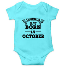 Load image into Gallery viewer, Legends are Born in October Kids Romper For Baby Boy/Girl-0-5 Months(18 Inches)-Sky Blue-Ektarfa.online
