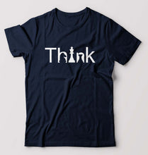Load image into Gallery viewer, Chess Think T-Shirt for Men-S(38 Inches)-Navy Blue-Ektarfa.online

