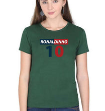 Load image into Gallery viewer, Ronaldinho T-Shirt for Women-XS(32 Inches)-Dark Green-Ektarfa.online

