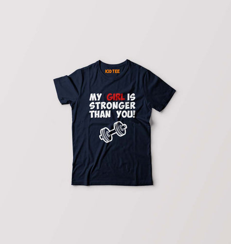 Gym Funny Kids T-Shirt for Boy/Girl-Navy Blue-Ektarfa.online